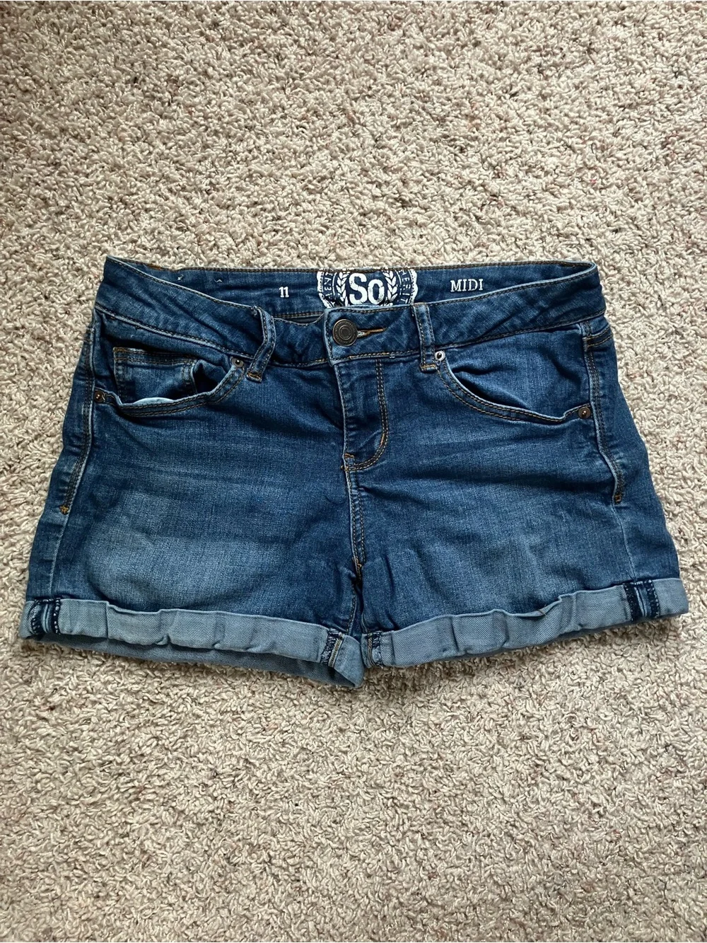 Rolled Hem Denim Shorts